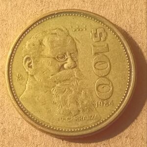 Carranza 1984 Vintage 100 Pesos Coin